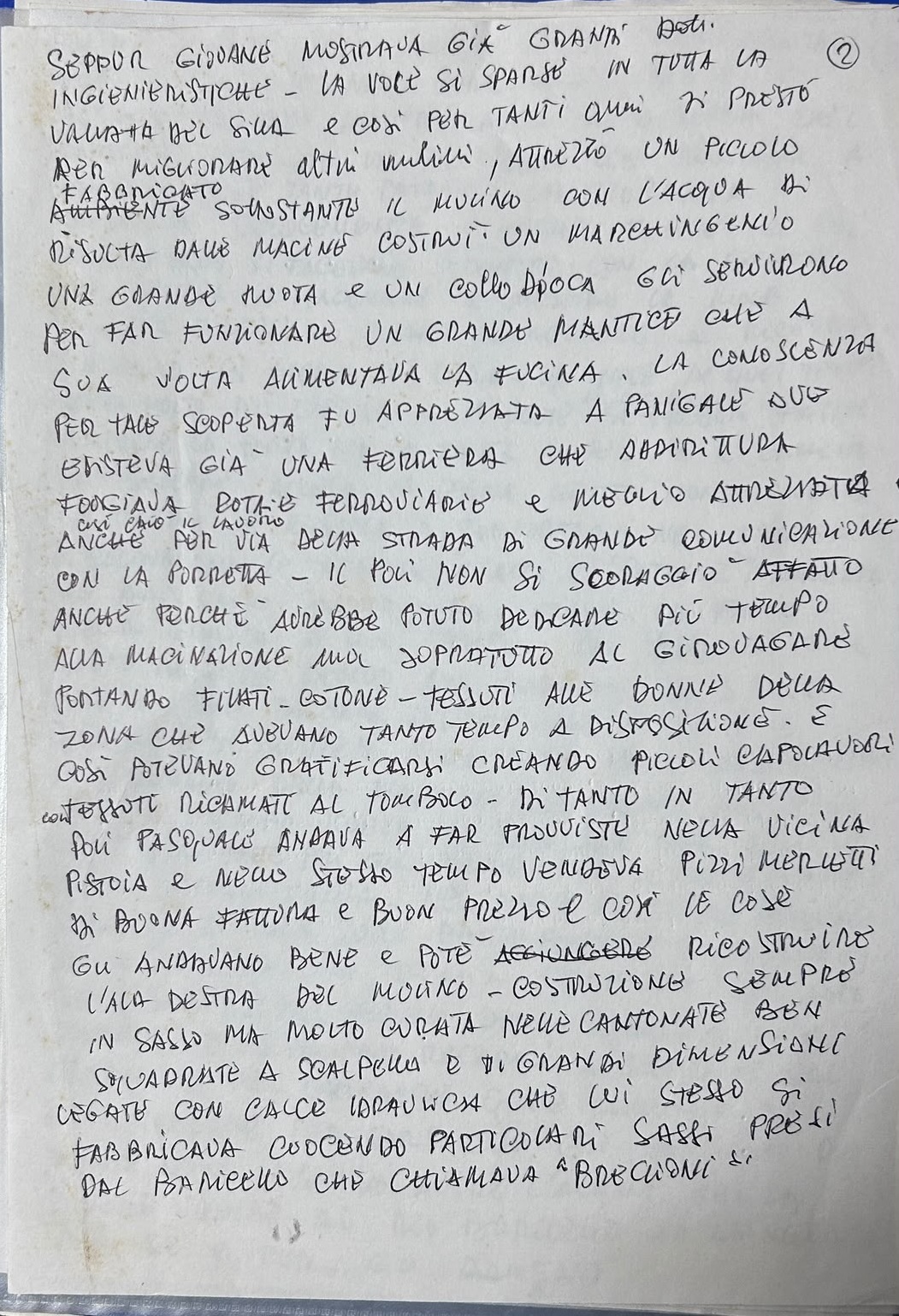 Pagina 2 del documento scritto a mano