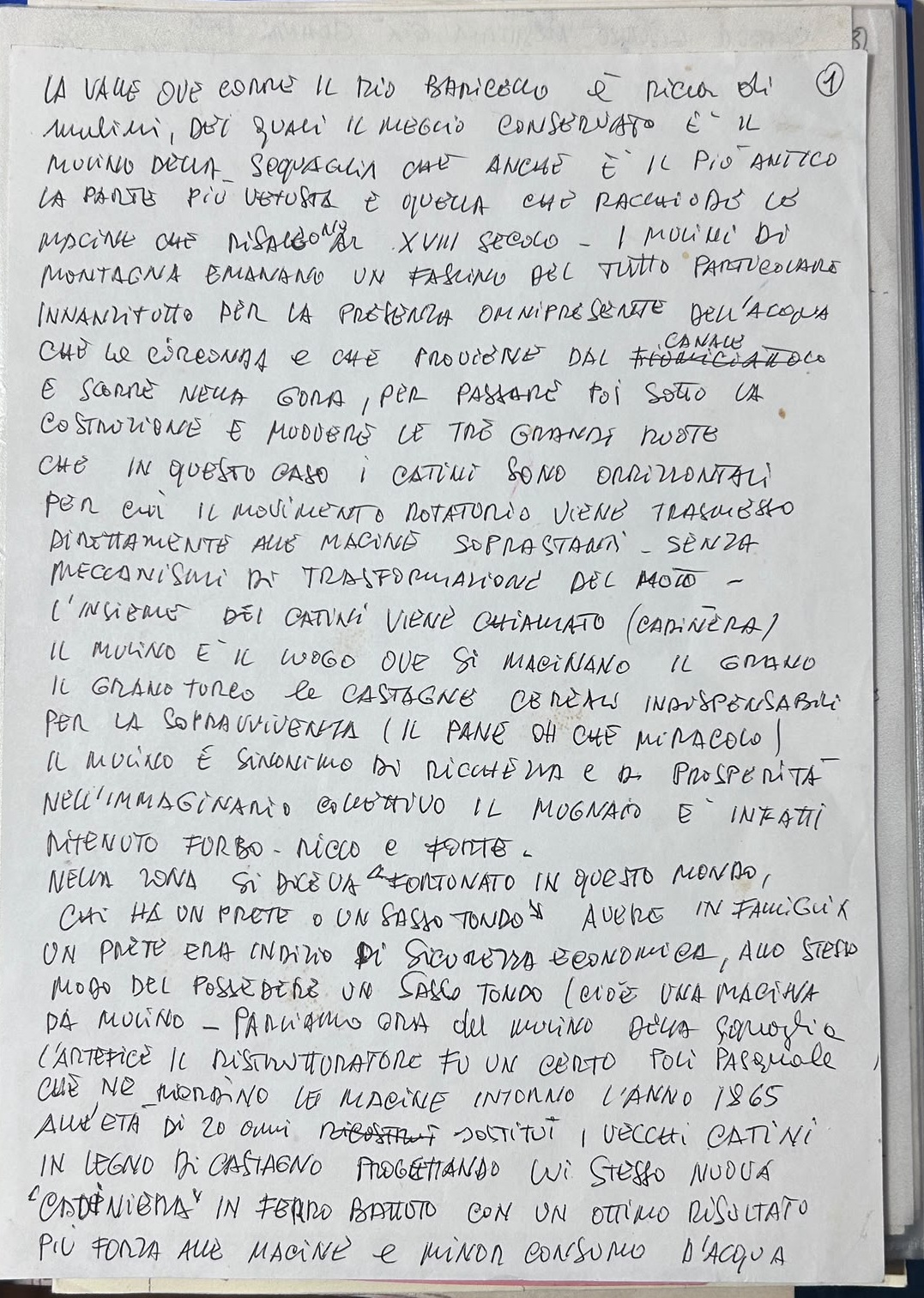 Pagina 1 del documento scritto a mano